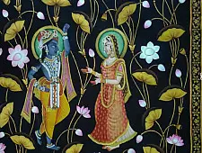 Pichwai Painting ~ Kamal Tal . Radha Krishna ~ { 3 X 5 Feet}